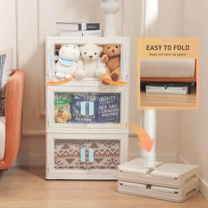 Folding Portable Cabinet Storage Stackable Organizer Box