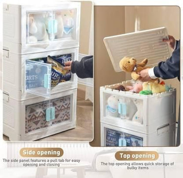 Folding Portable Cabinet Storage Stackable Organizer Box